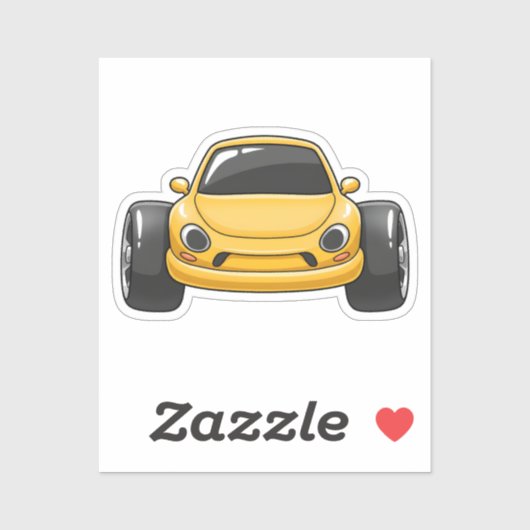 Comic-Gelb-Toon-Auto Aufkleber (Blatt)