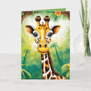 Comic-Giraffe zum Kindergeburtstag Karte