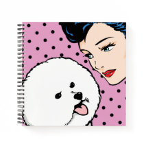 Comic Girl mit Bichon Frise Notebook