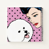 Comic Girl mit Bichon Frise Notebook Notizblock (Rückseite)