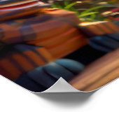 Comic Girl mit Parasol im Sonnenschein Poster (Ecke)