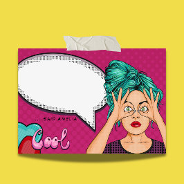Comic Girl Pop Art Speech Blase Pink Personalisier Post-it Klebezettel