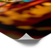 Comic Girl serviert Tee in traditioneller Umgebung Poster (Ecke)