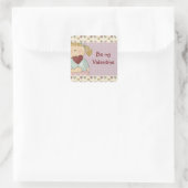 Comic Girl with Heart Valentine's Day Stickers (Tasche)