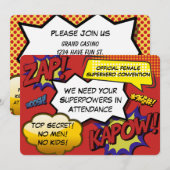 Comic "Girls Night Out" Superhero Parody einladen Einladung (Vorne/Hinten)