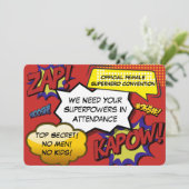 Comic "Girls Night Out" Superhero Parody einladen Einladung (Stehend Vorderseite)