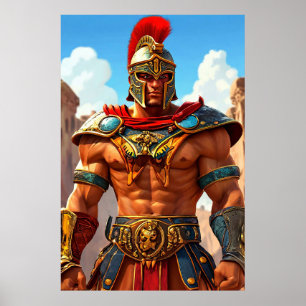 Comic Gladiator Römer Krieger Historienliebhaber G Poster