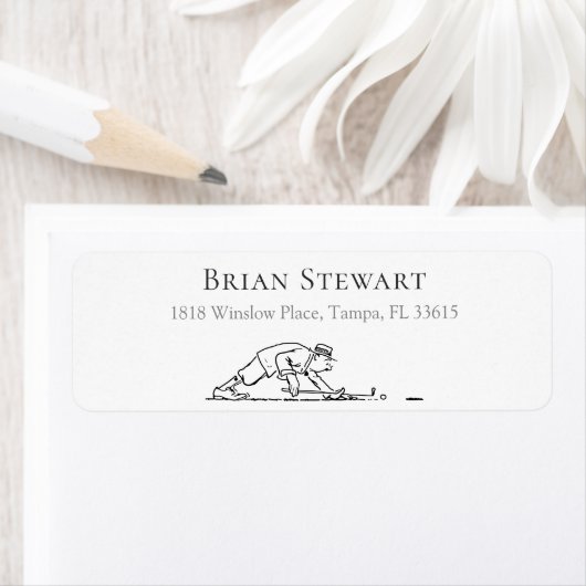 Comic Golfer Custom Golf Rücksendeadresse (Insitu)