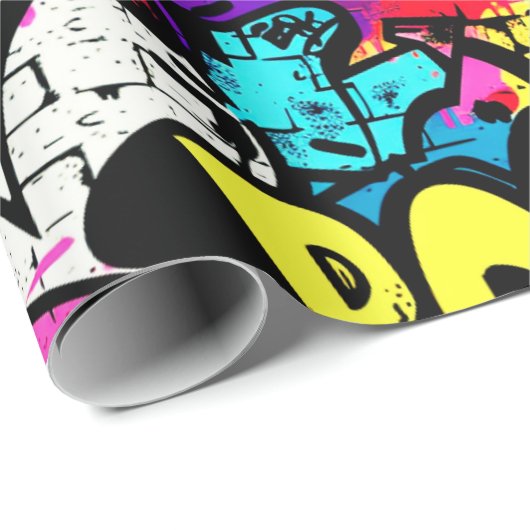 Comic Graffiti Pattern Geschenkpapier (Rolleneckpunkt)