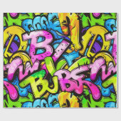 Comic Graffiti Pattern Geschenkpapier (Flach)