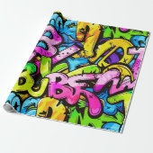 Comic Graffiti Pattern Geschenkpapier (Ungerollt)