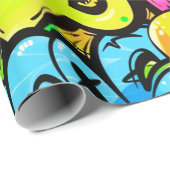 Comic Graffiti Pattern Geschenkpapier (Rolleneckpunkt)