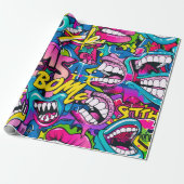 Comic Graffiti Pattern Geschenkpapier (Ungerollt)