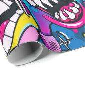 Comic Graffiti Pattern Geschenkpapier (Rolleneckpunkt)