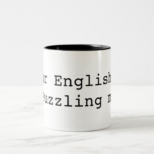 Comic Grammar Zweifarbige Tasse (Mittel)