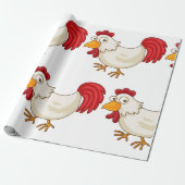 Comic-Hahn Weiße Henne Geschenkpapier (Ungerollt)