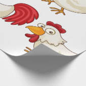 Comic-Hahn Weiße Henne Geschenkpapier (Ecke)