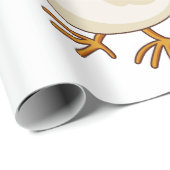 Comic-Hahn Weiße Henne Geschenkpapier (Rolleneckpunkt)