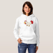 Comic-Hahn Weiße Henne Hoodie (Vorne ganz)