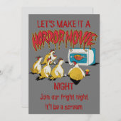Comic Hähnchen Horror Film Halloween Spaß Einladung (Vorne/Hinten)