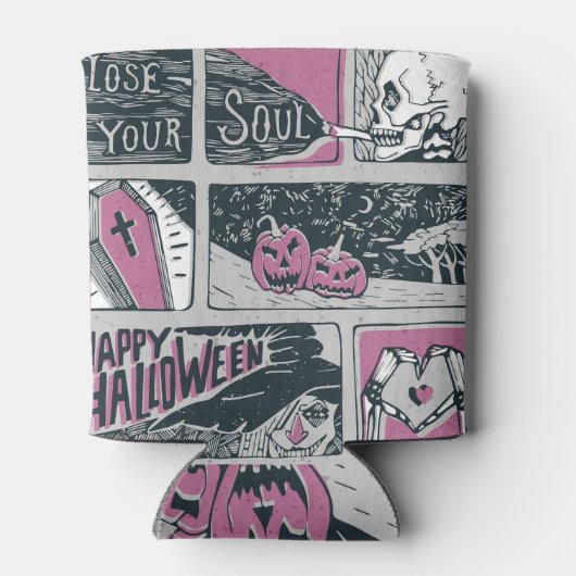 Comic Halloween: Spaß-Illustration Dosenkühler (Rückseite)