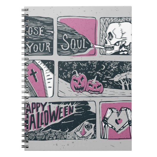 Comic Halloween: Spaß-Illustration Notizblock (Vorderseite)