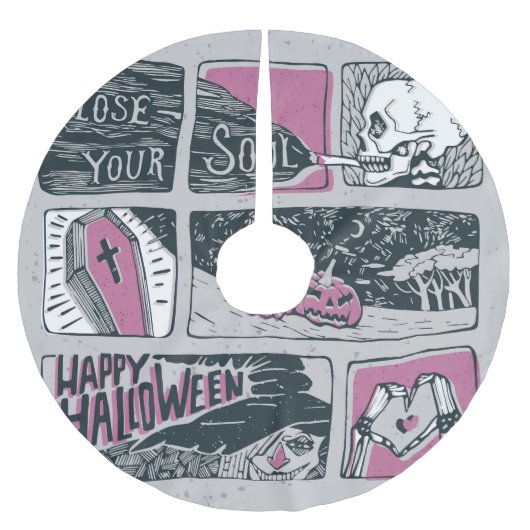 Comic Halloween: Spaß-Illustration Polyester Weihnachtsbaumdecke (Vorderseite)