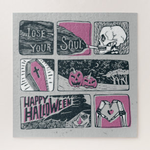 Comic Halloween: Spaß-Illustration Puzzle