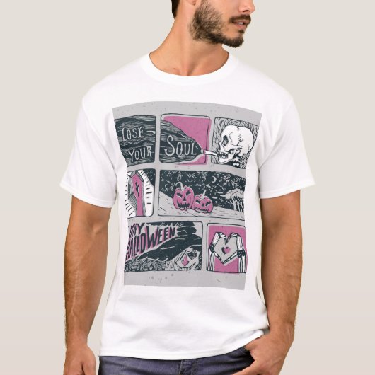 Comic Halloween: Spaß-Illustration T-Shirt (Vorderseite)