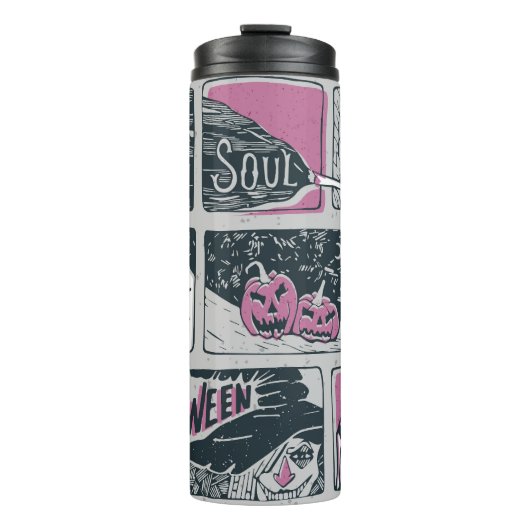 Comic Halloween: Spaß-Illustration Thermosbecher (Vorderseite)