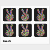 Comic Hand Peace Sign Sticker (Blatt)