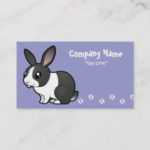 Comic-Hase (hochstehendes Ohr, glattes Haar) Visitenkarte