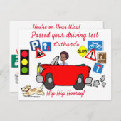 Comic hat den Fahrtest Personalisiert bestanden Postkarte (Vorne/Hinten)