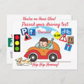 Comic hat den Fahrtest Personalisiert bestanden Postkarte (Vorne/Hinten)