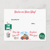 Comic hat den Fahrtest Personalisiert bestanden Postkarte (Rückseite)