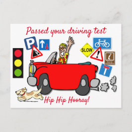 Comic hat Ihren Driving Test bestanden Postkarte