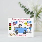 Comic hat Ihren Fahrtest Personalisiert Postca bes Postkarte (Stehend Vorderseite)