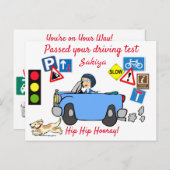 Comic hat Ihren Fahrtest Personalisiert Postca bes Postkarte (Vorne/Hinten)