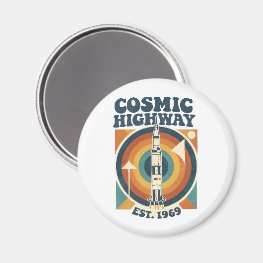 Comic Highway – Fun Pop Art for Comic Fans Magnet (Vorderseite/Rückseite)