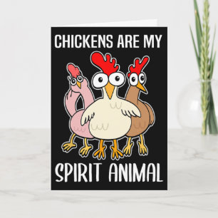 Comic-Huhn-Halter Hühner Spirit-Tier  Karte