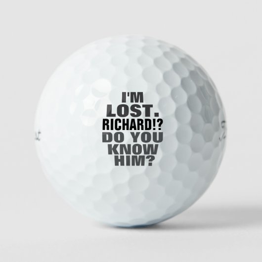 Comic Humour Lost Golfer Name Golfball (Vorderseite)