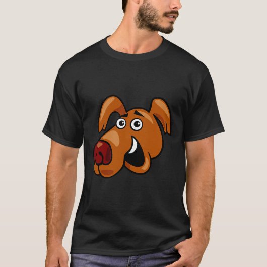 Comic Hund Gesicht T-Shirt (Vorderseite)