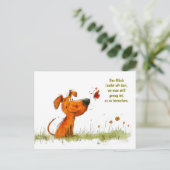 Comic-Hund und Schmetterlingmoment Feiertagspostkarte (Stehend Vorderseite)