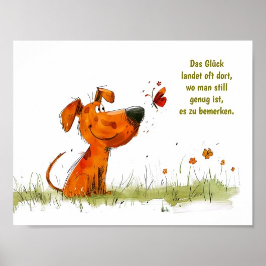 Comic-Hund und Schmetterlingmoment Poster (Vorne)