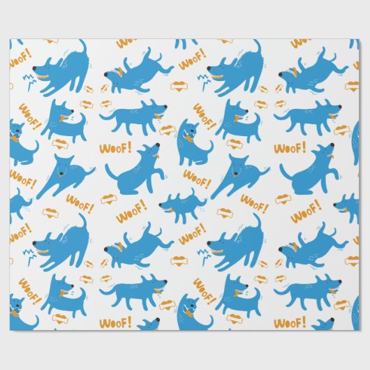 Comic Hunde Geschenkpapier (Flach)