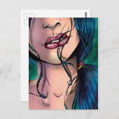 Comic Illustration eines Sexy Girl namens Miki Postkarte (Vorne/Hinten)