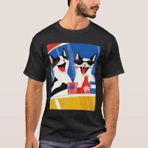 Comic Joyful Perfect Cat Duo Freude an Sommerspiel T-Shirt