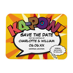 Comic KA-POW Moderne lustige Terminankündigung Magnet