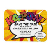 Comic KA-POW Moderner Spaß Save the Date Magnet (Horizontal)