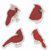 Comic-Kardinal-Sticker-Pack Aufkleber (Vorderseite)